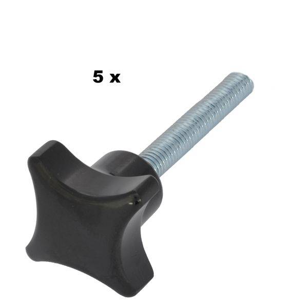 5 Stück - Kreuzgriffschrauben - M8 x 50mm - Griff Ø40 - Kreuzschrauben
