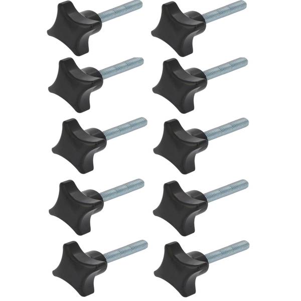 10 Stück Kreuzgriffschraube M6 x 60 mm - Griff Ø 32mm