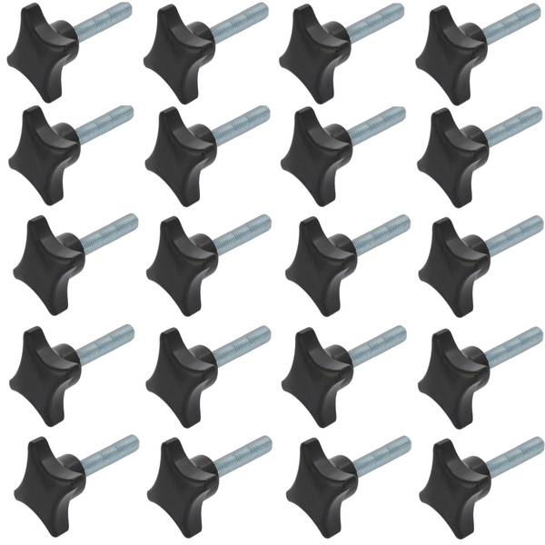 20 Stück Kreuzgriffschraube M6 x 60 mm - Griff Ø 32mm