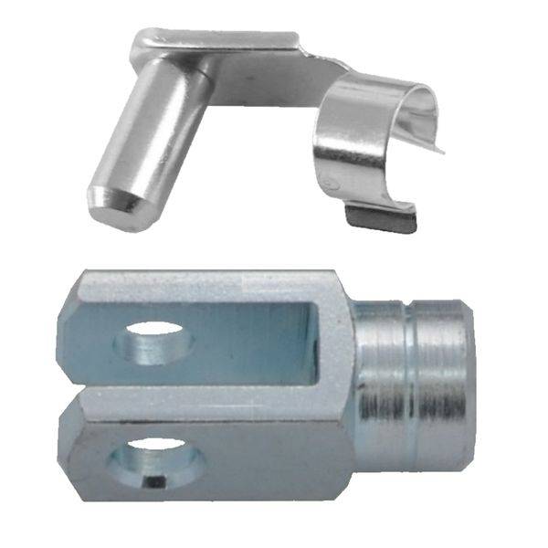 10 Stück - Gabelkopf - Gabelgelenk 6x12 DIN71752 - M6 Linksgewinde + Federklappbolzen