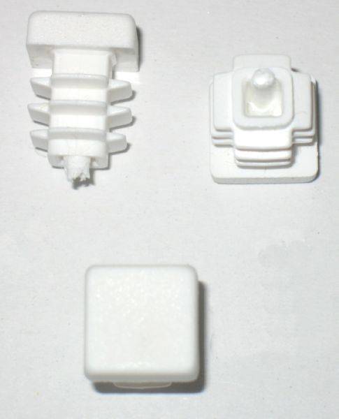 500 x Lamellenstopfen Vierkantrohrstopfen 15 x 15 mm (Außen) Stopfen WEISS