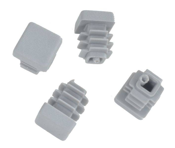 500 Stück - Lamellenstopfen Vierkantrohrstopfen 15 x 15 mm (Außen) Stopfen GRAU