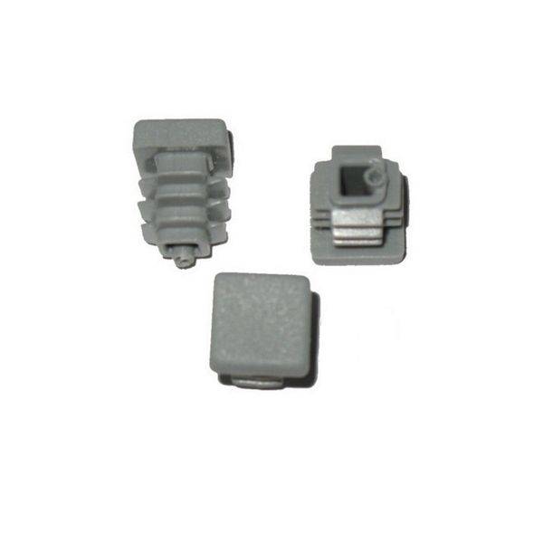 50 Stück - Lamellenstopfen Vierkantrohrstopfen 20 x 20 mm (Außen) Stopfen - GRAU