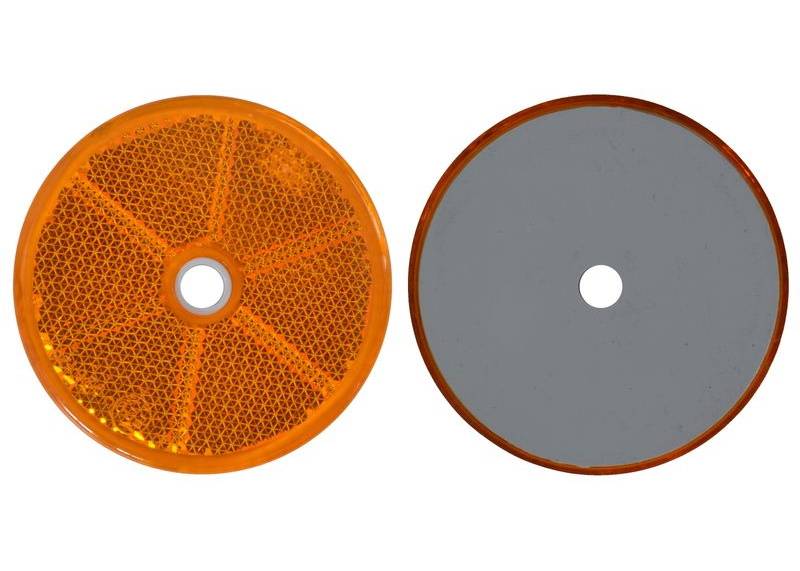 50 x Rückstrahler - Reflektor - schrauben - Ø 60 mm - Gelb - E-Prüfzeichen