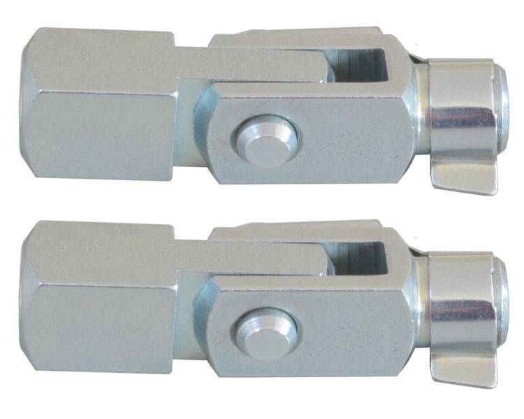 2 Stück - Gabelkopf 6x12 M6 verzinkt mit Sicherungsbolzen / ES-Bolzen und Gegenstück