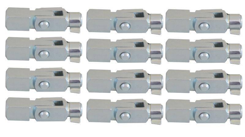 12 Stück - Gabelkopf 6x12 M6 verzinkt mit Sicherungsbolzen / ES-Bolzen und Gegenstück