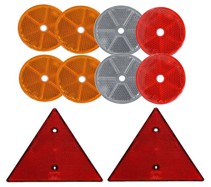 10 Set - Rückstrahler - Reflektor - schrauben - E-Prüfzeichen (1 SET = 10 Teile)