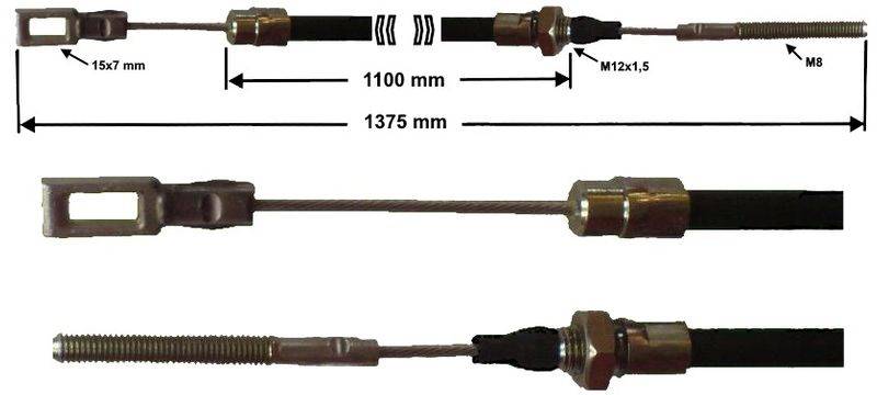 Bremsseil für Peitz S234R - R234/76 - R160/76 - R205/83 - HL:1100mm - GL:1375 mm