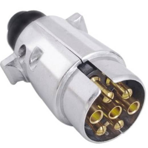7 poliger Kabelstecker Metall Wohnwagen Anhänger Stecker Anhängerstecker