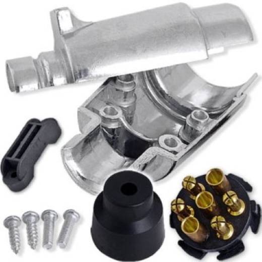 7 poliger Kabelstecker Metall Wohnwagen Anhänger Stecker Anhängerstecker
