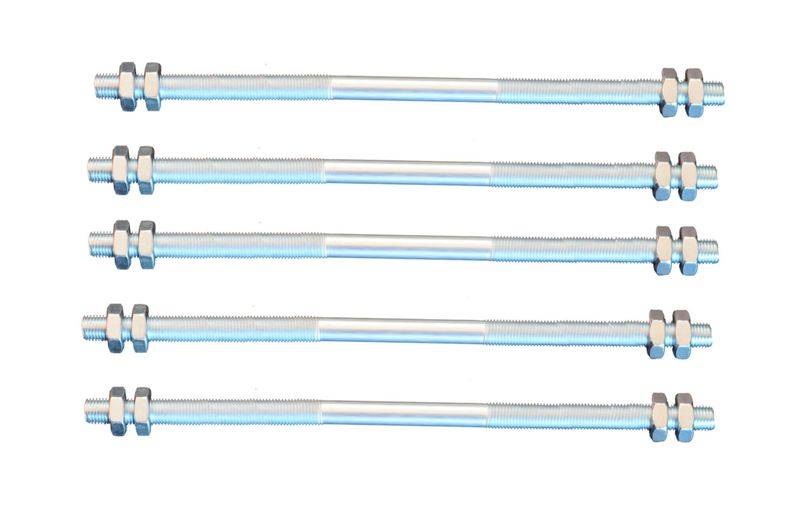 5 Stück Gewindestange M8 Rechts - Links Gewinde 500 mm + 4 Muttern