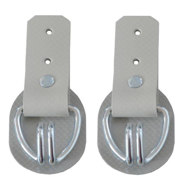 2 Stück - Aufrollkappe, Aufrollhaken, Drahthaken + Scheuerschutz, beige, Vers. 1