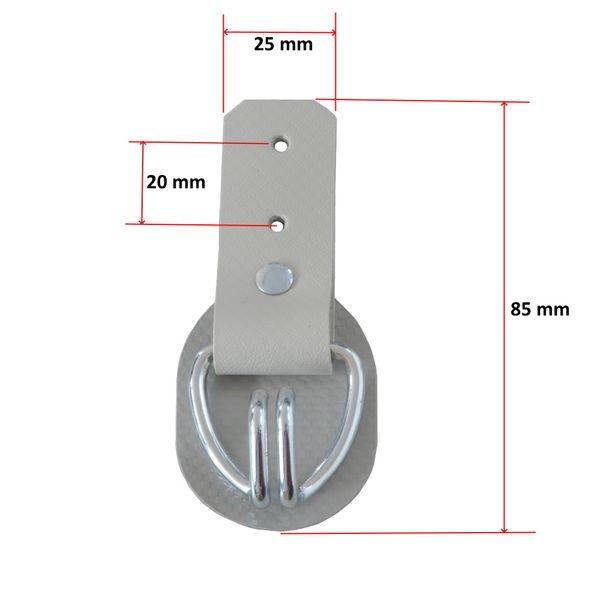 2 Stück - Aufrollkappe, Aufrollhaken, Drahthaken + Scheuerschutz, beige, Vers. 1