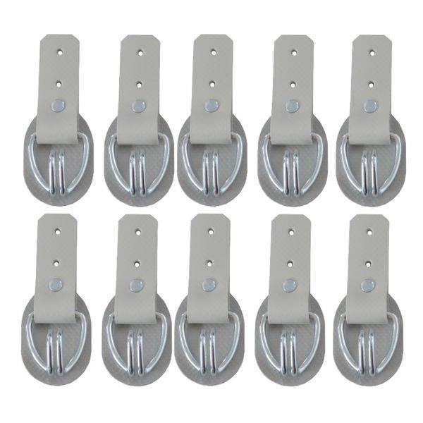 10 Stück - Aufrollkappe, Aufrollhaken, Drahthaken + Scheuerschutz, beige, Vers. 1