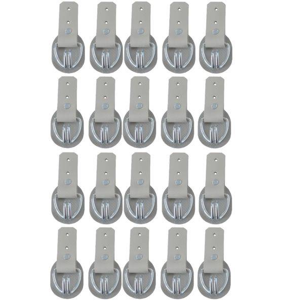 20 Stück - Aufrollkappe, Aufrollhaken, Drahthaken + Scheuerschutz, beige, Vers. 1