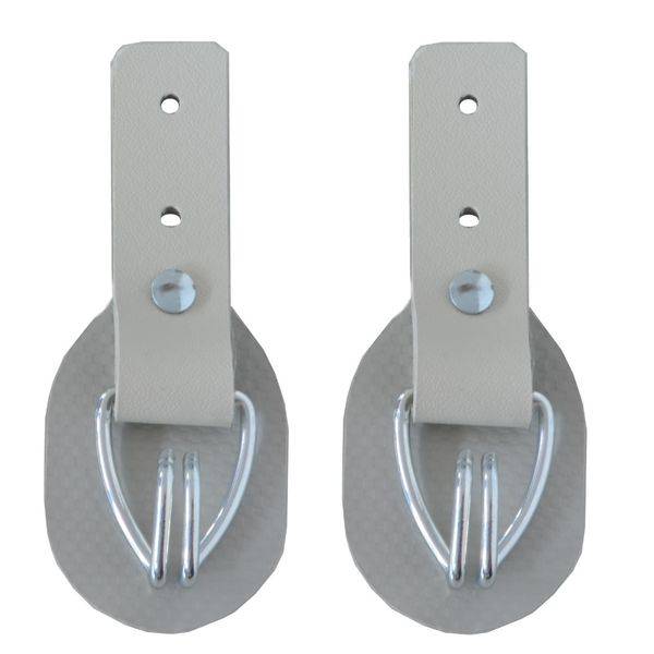 2 Stück - Aufrollkappe, Aufrollhaken, Drahthaken + Scheuerschutz, beige, Vers. 2