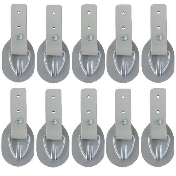 10 Stück - Aufrollkappe, Aufrollhaken, Drahthaken + Scheuerschutz, beige, Vers. 2