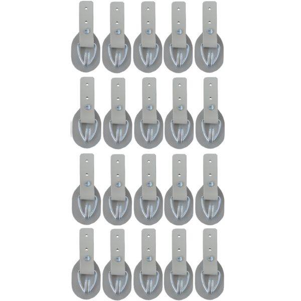 20 Stück - Aufrollkappe, Aufrollhaken, Drahthaken + Scheuerschutz, beige, Vers. 2