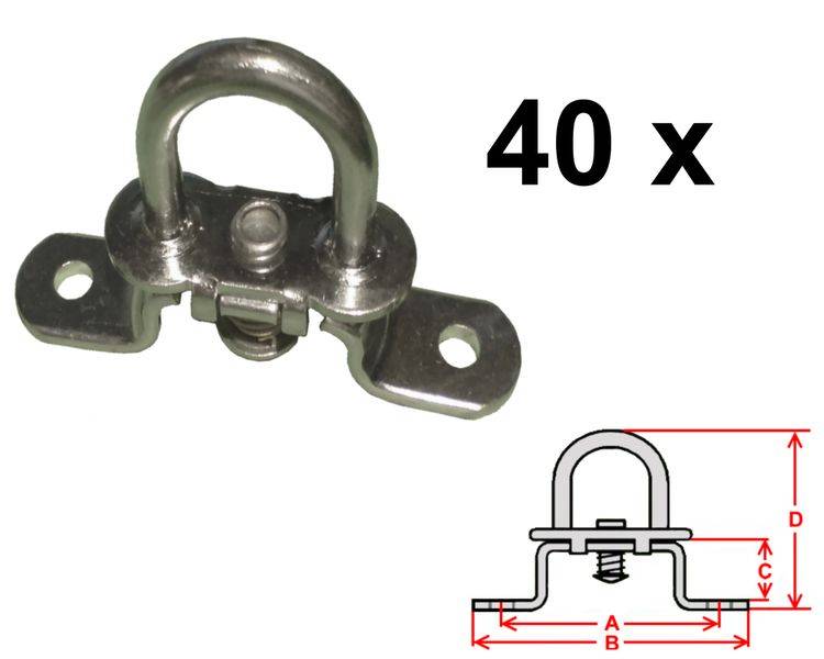 50 Stück - Drehverschluss für Ovalösen - verzinkt - 42x22mm