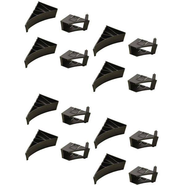 8 Stück - Unterlegkeil mit Halter - schwarz - Achslast bis 1600kg