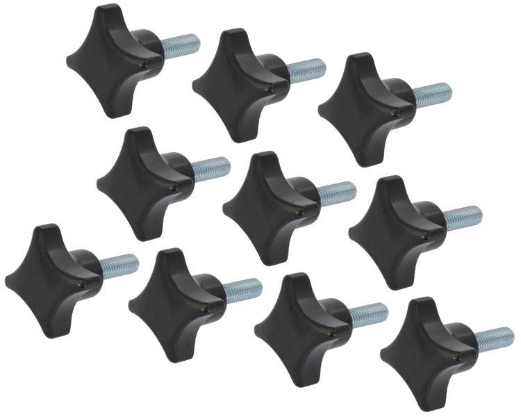 10 Stück Kreuzgriffschraube M10 x 30 mm - Griff Ø 50mm