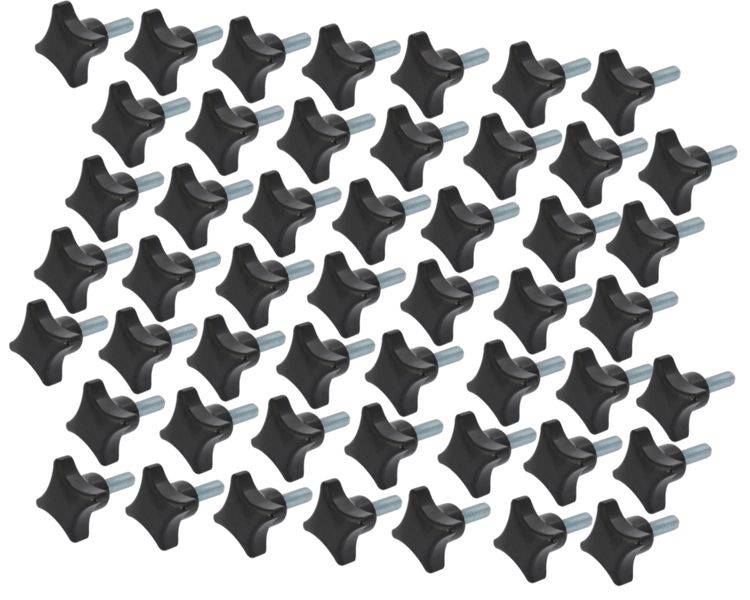 50 Stück Kreuzgriffschraube M10 x 30 mm - Griff Ø 50mm