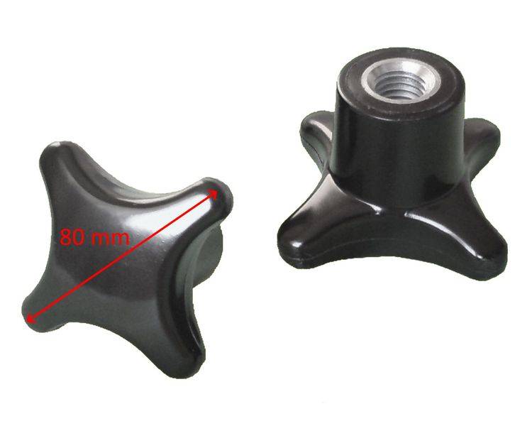 25 Stück Kreuzgriffmutter M16 - DIN 6335 Kreuzmutter Stahlgewinde Ø80 mm