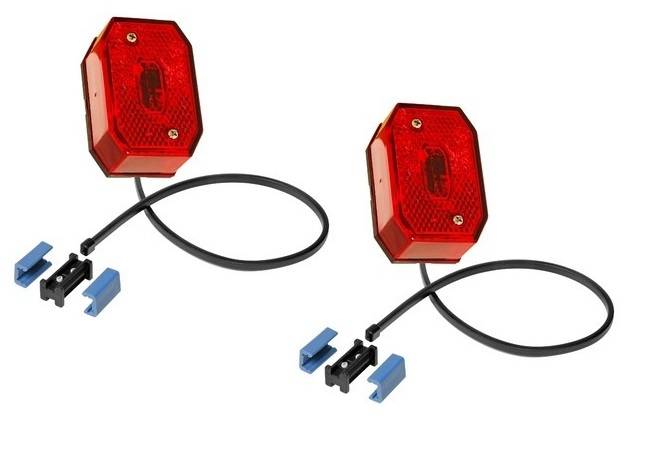 2 x Aspöck Flexipoint 1 rot mit 0,5 m DC-Kabel + DC Verbinder - 31-6509-067