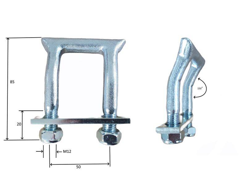 1 Stück - Zurrbügel mit Griffnase - Belastbarkeit 1000N - Ladungssicherung
