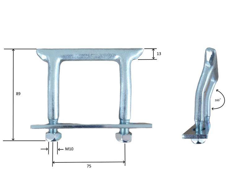 2 Stück - Zurrbügel mit Griffnase - Belastbarkeit 1000N - Ladungssicherung