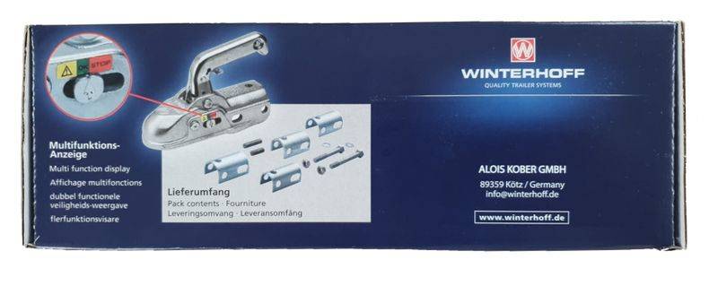 1 Stück - Winterhoff Kugelkupplung WW30-K+Z - 3000kg - Ø35/40/45/46/50/51 - Bohrung Ø12mm