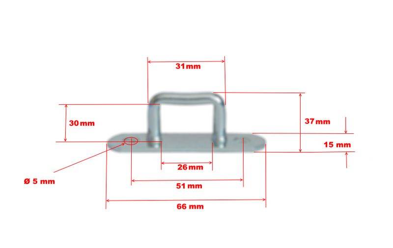 100 Stück - Bügel-/ Riemenkrampen - 37x36 mm - Planenhaken - Stahl verzinkt
