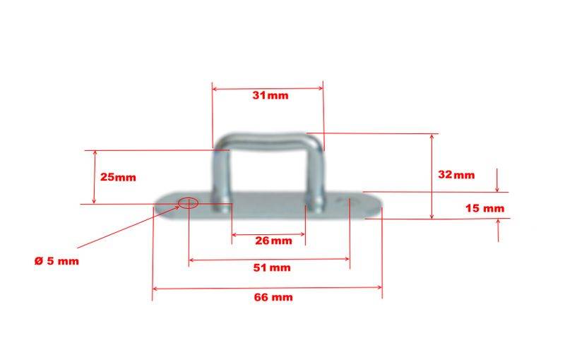 100 Stück - Bügel-/ Riemenkrampen - 32x31 mm - Planen haken - Stahl verzinkt