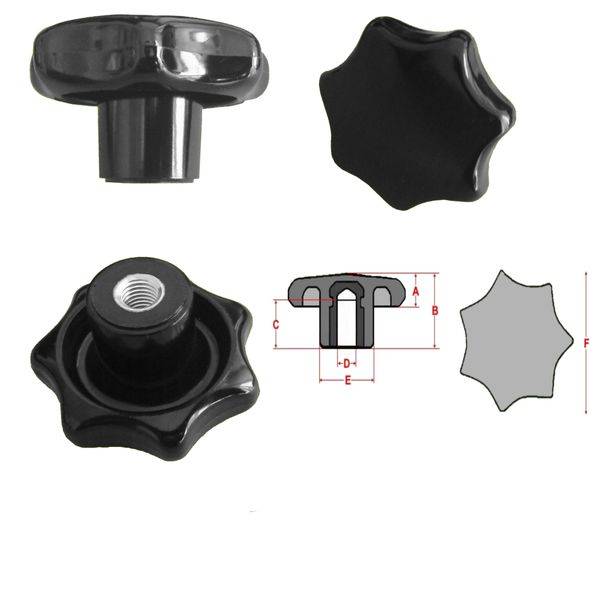 1 Stück Sterngriffmutter - M8 - Ø63 mm - DIN6336 K - Stahlgewinde