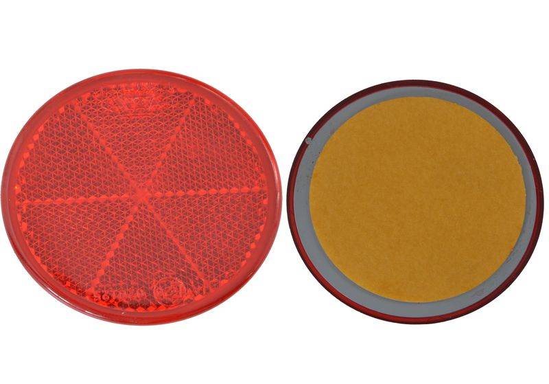 20 x Rückstrahler - Reflektor - Kleben - Ø 60 mm - Rot - E-Prüfzeichen