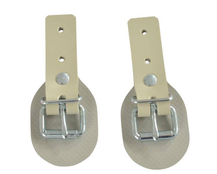 2 Stück - Schnallkappe mit Rollschnalle und Scheuerunterlage, beige, Vers. 1