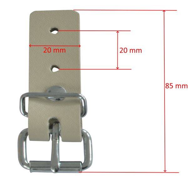 2 Stück - Schnallkappe mit Rollschnalle, beige, Vers. 2