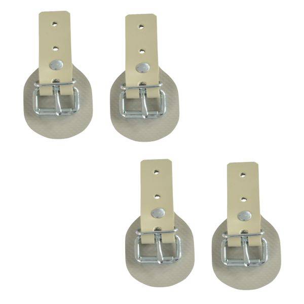 4 Stück - Schnallkappe mit Rollschnalle und Scheuerunterlage, beige, Vers. 1