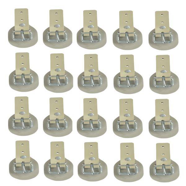 20 Stück - Schnallkappe mit Rollschnalle und Scheuerunterlage, beige, Vers. 1