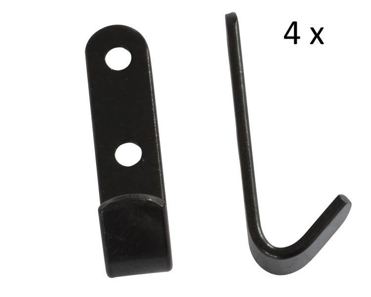 4 Stück - Schleuderhaken Planenhaken Haken Stahl schwarz