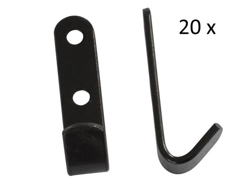 20 Stück - Schleuderhaken Planenhaken Haken Stahl schwarz
