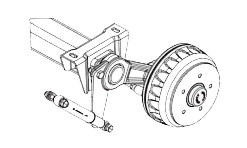1 x Set - KNOTT Stoßdämpferhalter recht + links für Raddämpfer Nachrüstung  