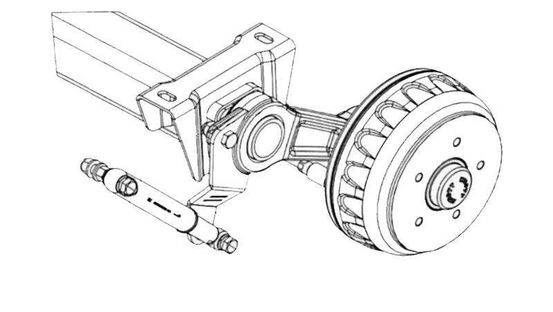 Set Knott Stoßdämpferhalter recht + links für Dämpfer Nachrüstung