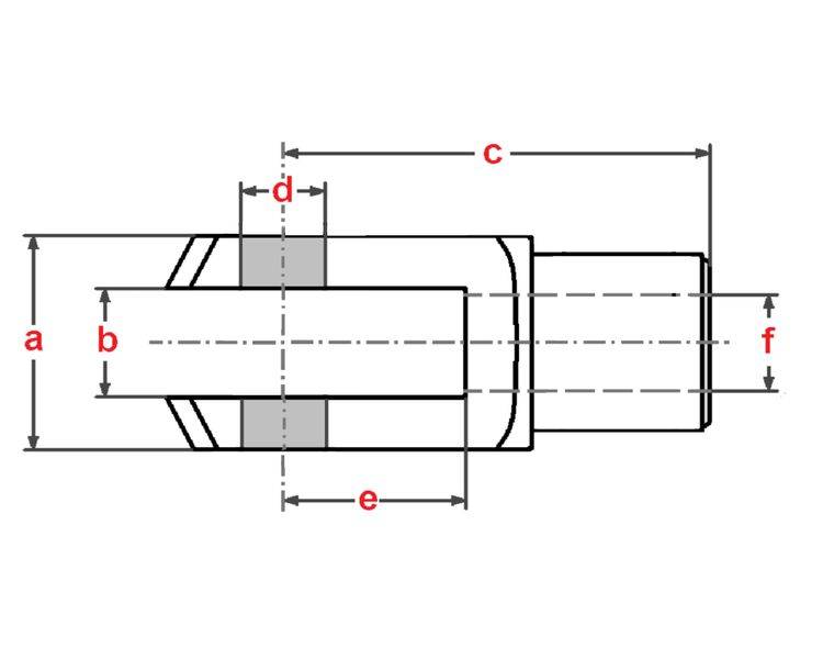 1 Set - Gabelkopf - 12x24 - M12 - Rechts + Links + ES-Bolzen