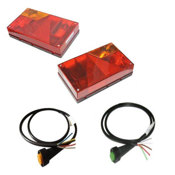 1 x Aspöck Multipoint 1 - Leuchten Set - ohne Rückfahrlicht + Open-End Kabel 3m