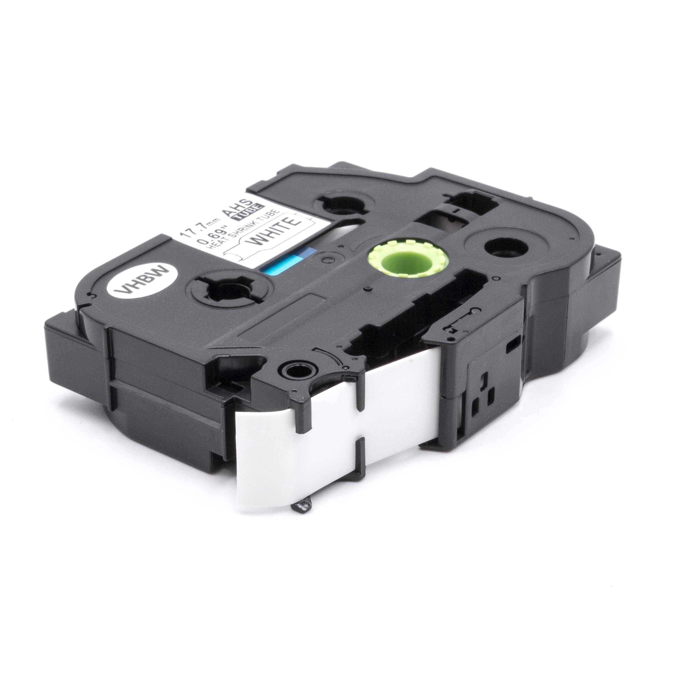 vhbw Schriftband-Kassette Ersatz für Brother AHS-241, HS241, HS-241 für Etiketten-Drucker Schwarz auf Weiß, Schrumpfschlauch-Kassette, 17,7 mm