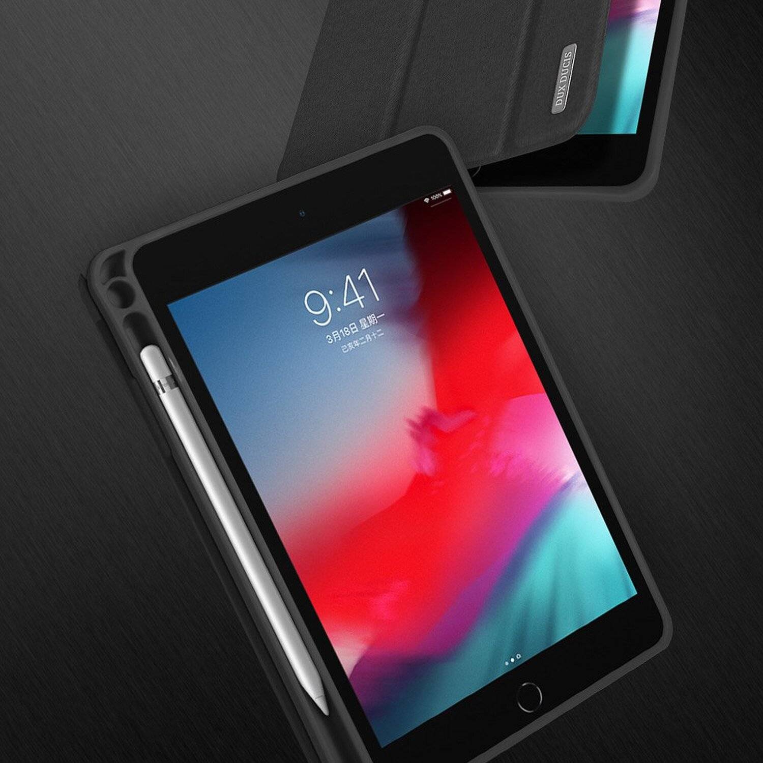 Dux Ducis Domo Hartschale mit Smart Sleep und integrierter Standfunktion Schutz Hülle für iPad Mini 6 Blau