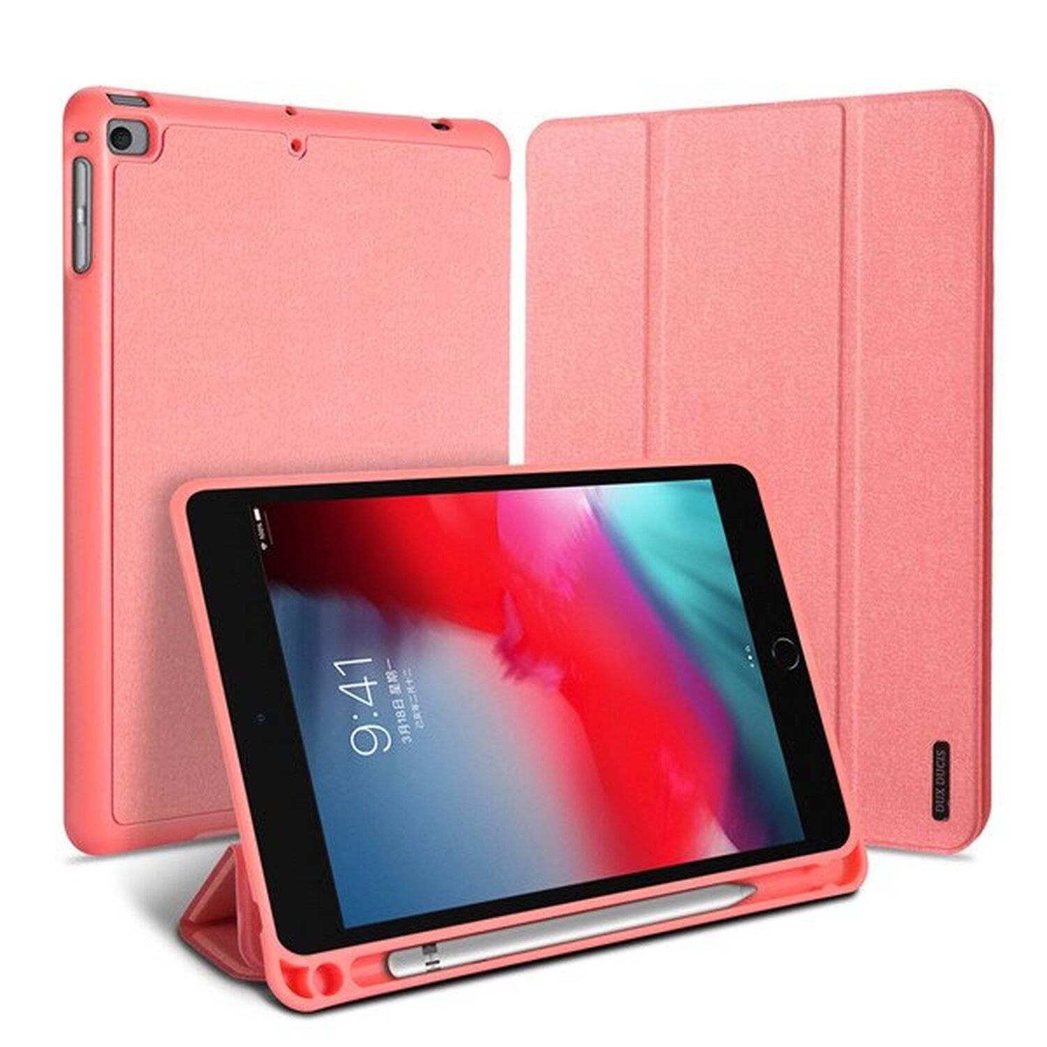 Dux Ducis Domo Hartschale mit Smart Sleep und integrierter Standfunktion Schutz Hülle für iPad Mini 6 Rosa