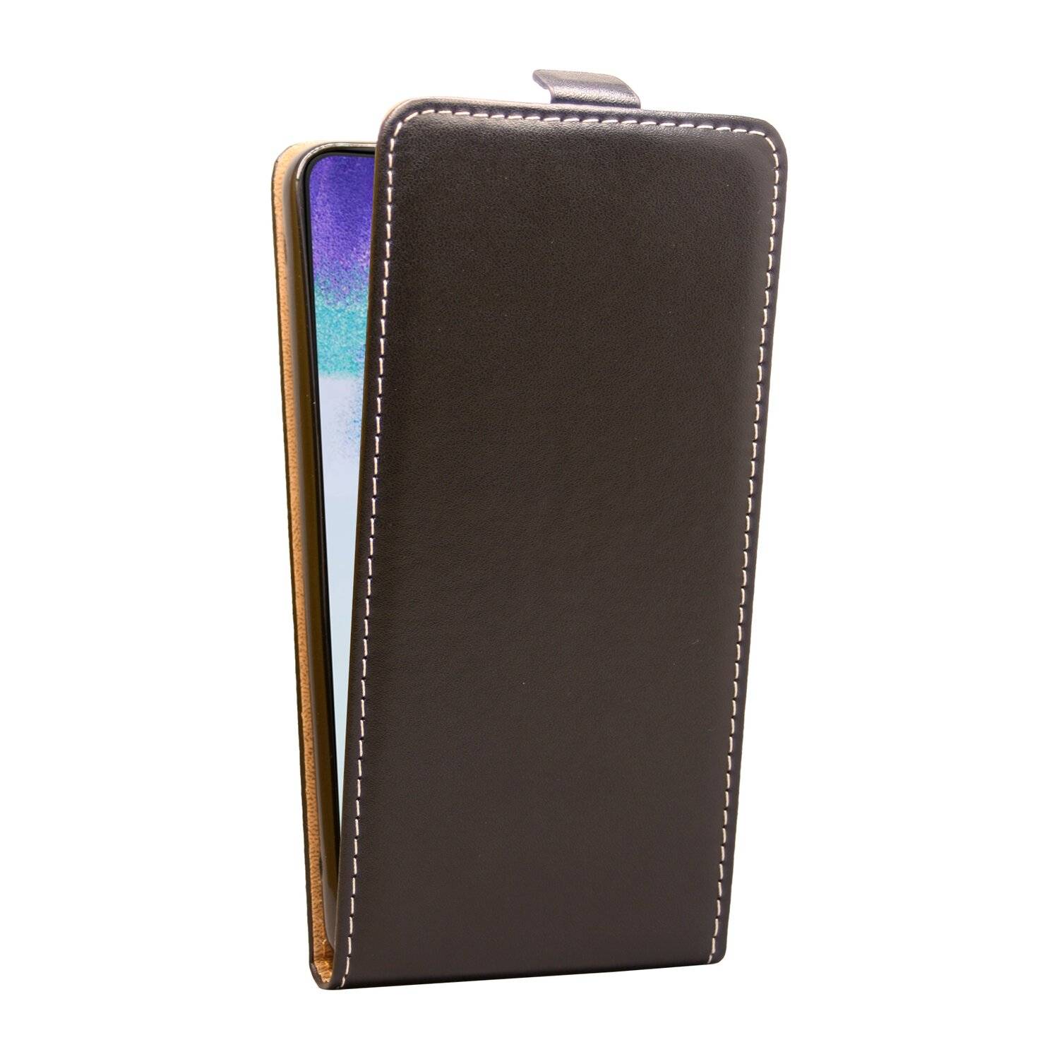 cofi1453® Flip Case für Samsung Galaxy S21 FE Handy Tasche vertikal aufklappbar Schutzhülle Klapp Hülle Schwarz