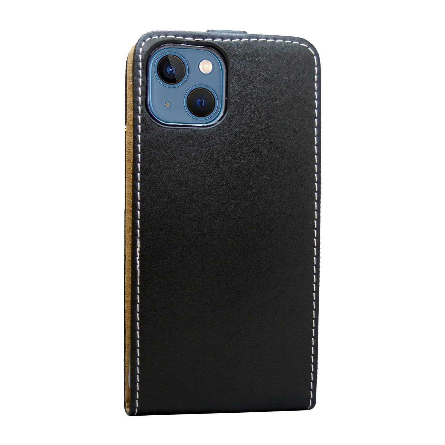 cofi1453® Flip Case für iPhone 13 Handy Tasche vertikal aufklappbar Schutzhülle Klapp Hülle Schwarz